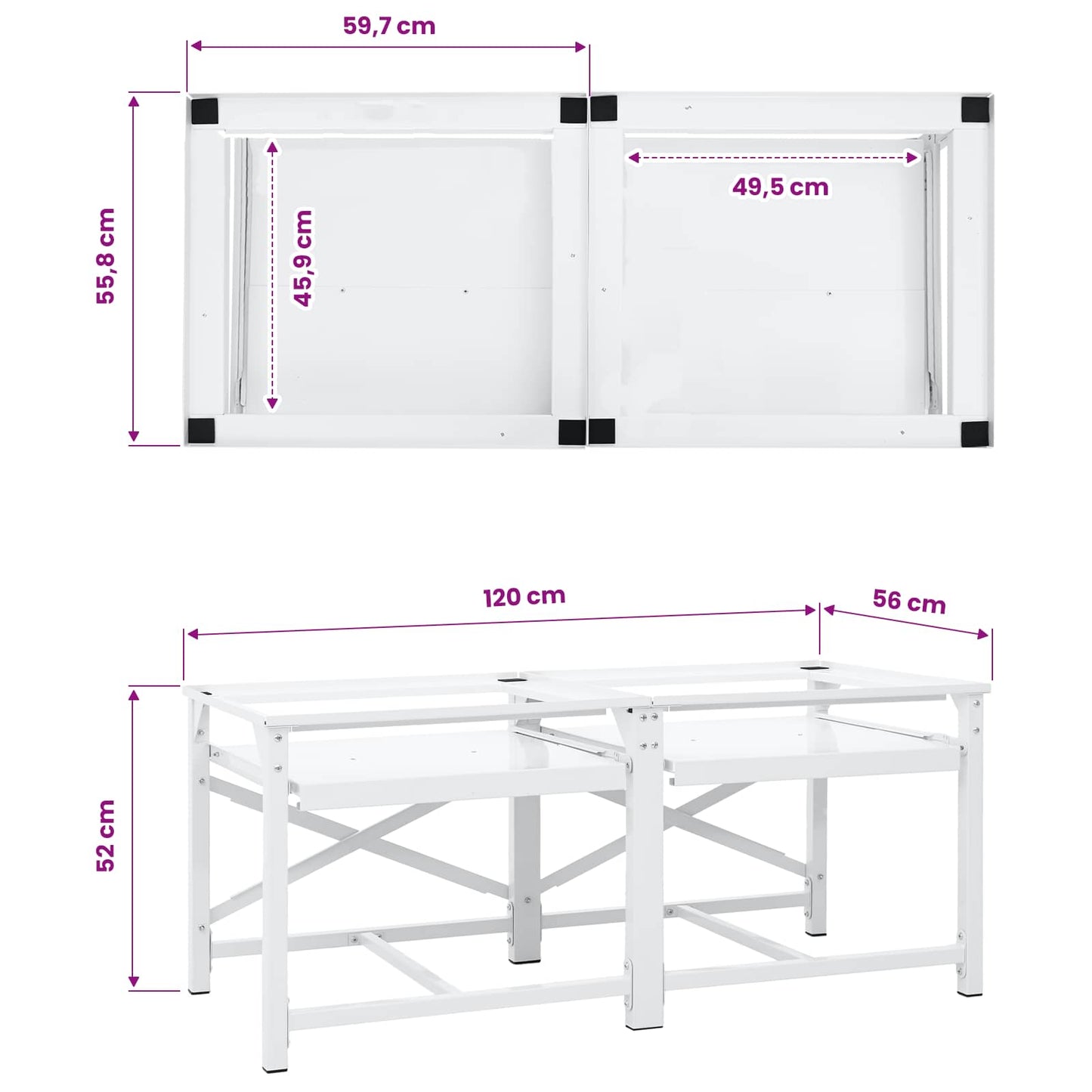 Washing Machine Pedestal White Steel