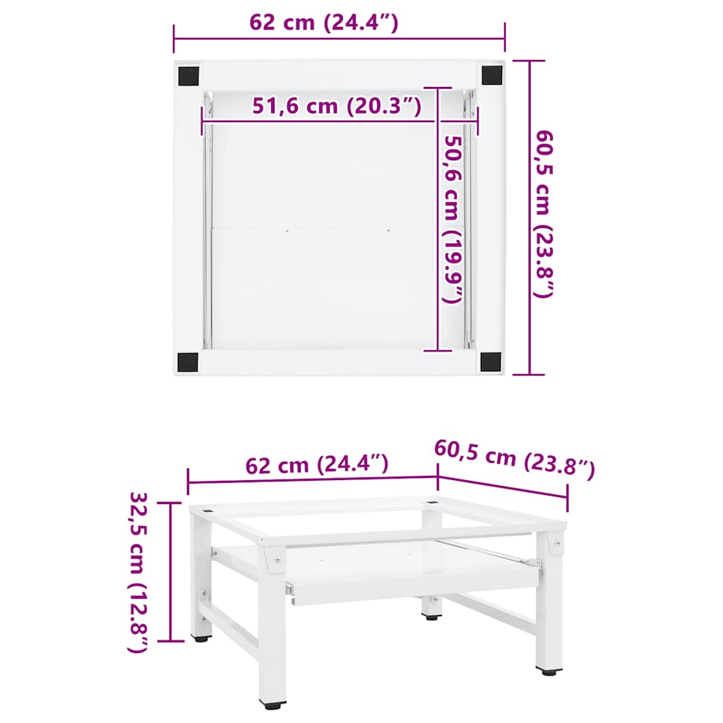 Washing Machine Pedestal White Steel