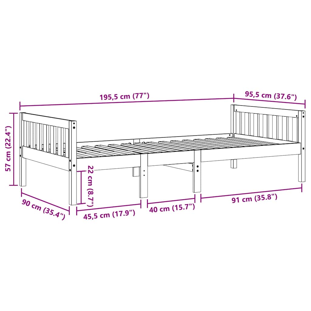 Children's Bed without Mattress 90x190 cm Solid Wood Pine
