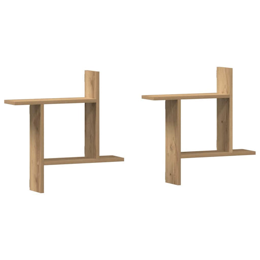 Wall Shelves 2 pcs Artisian Oak 50x12x50 cm Engineered Wood