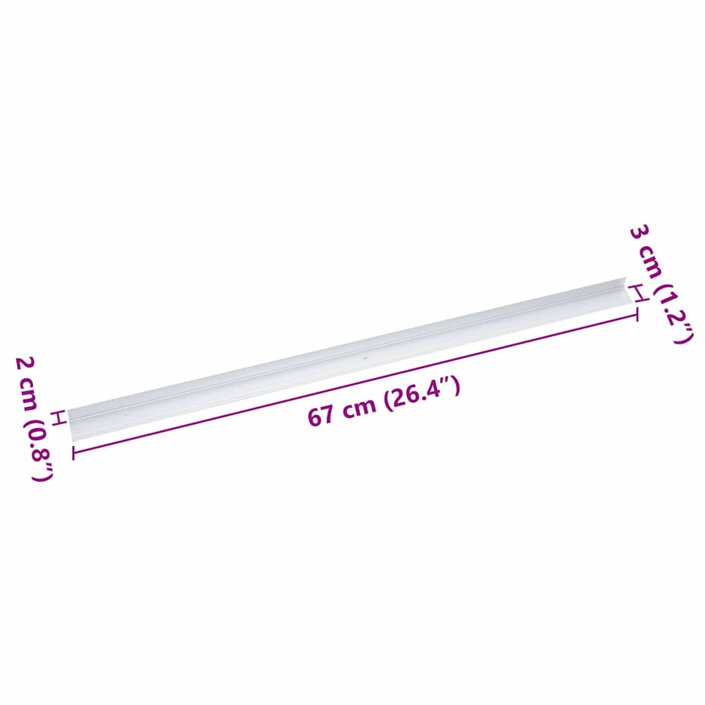 Stair Nosings 10 pcs Silver 67 x 3 x 2 cm Aluminium