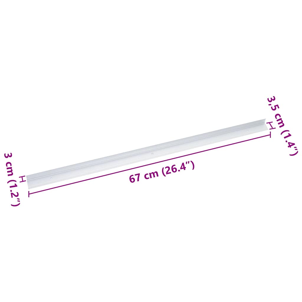 Stair Nosings 30 pcs Silver 67 x 3.5 x 3 cm Aluminium