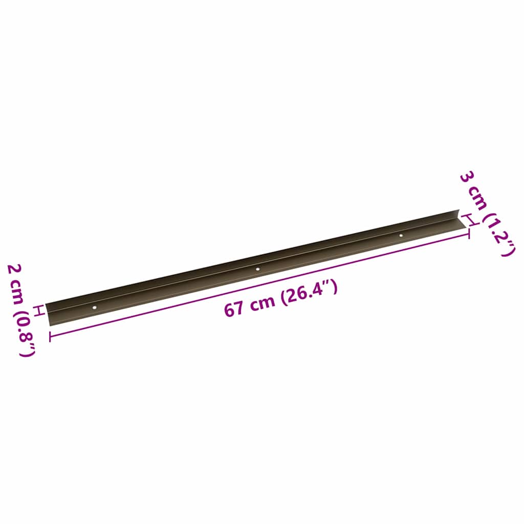 Stair Nosings 10 pcs Brown 67 x 3 x 2 cm Aluminium