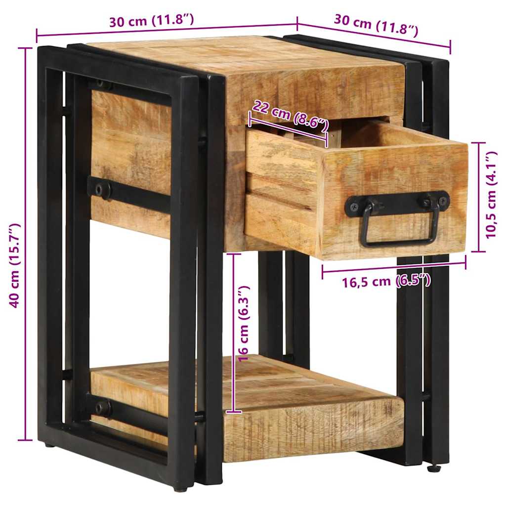 Bedside Cabinet 2 pcs Brown 30 x 30 x 40 cm Solid Mango Wood