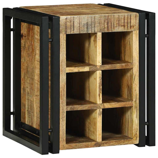 Wine Rack Brown and Black 35 x 35 x 39 cm Solid Mango Wood