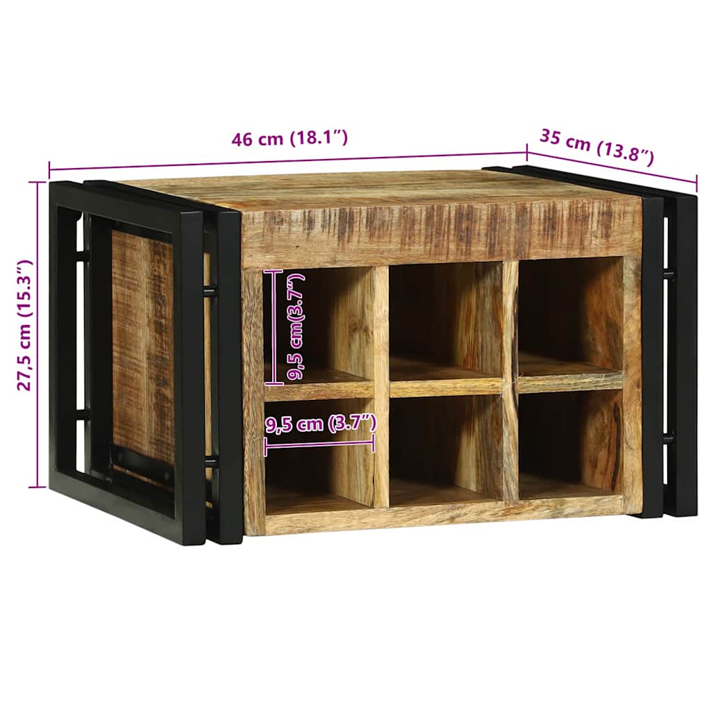 Wine Rack 2 pcs 46 x 35 x 27.5 cm Solid Mango Wood