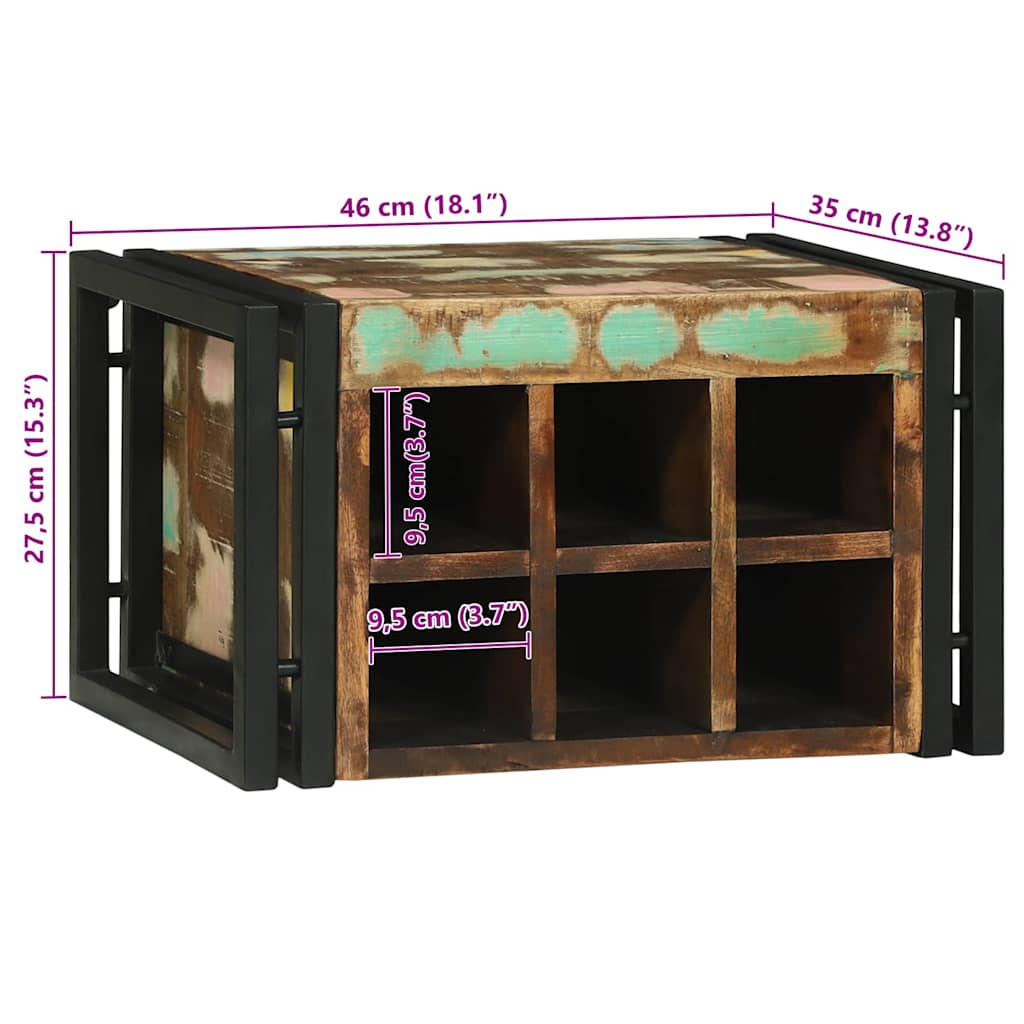Wine Rack 2 pcs 46 x 35 x 27.5 cm Solid Reclaim Wood