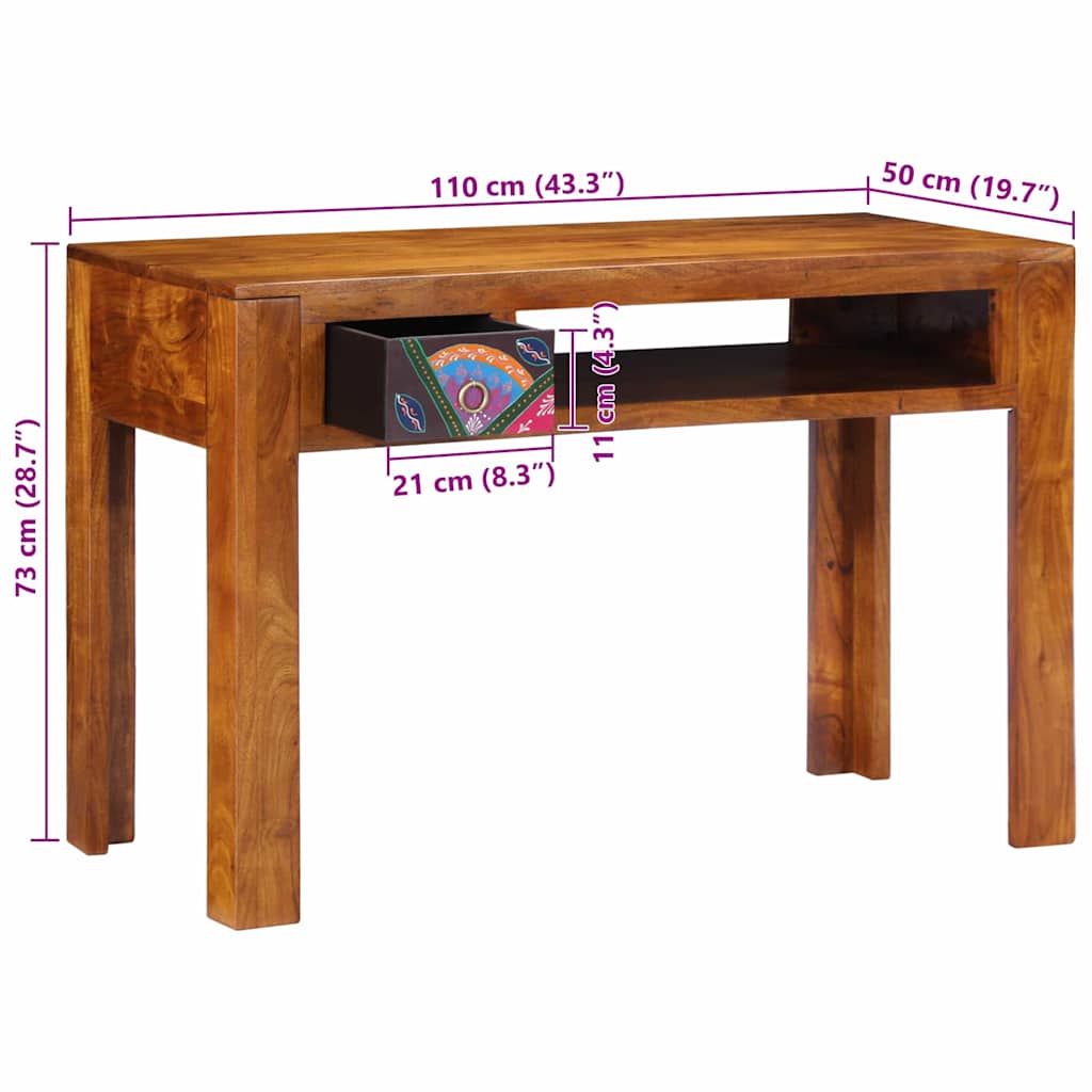 Writing Desk with Drawer with Storage Brown 110 x 50 x 73 cm