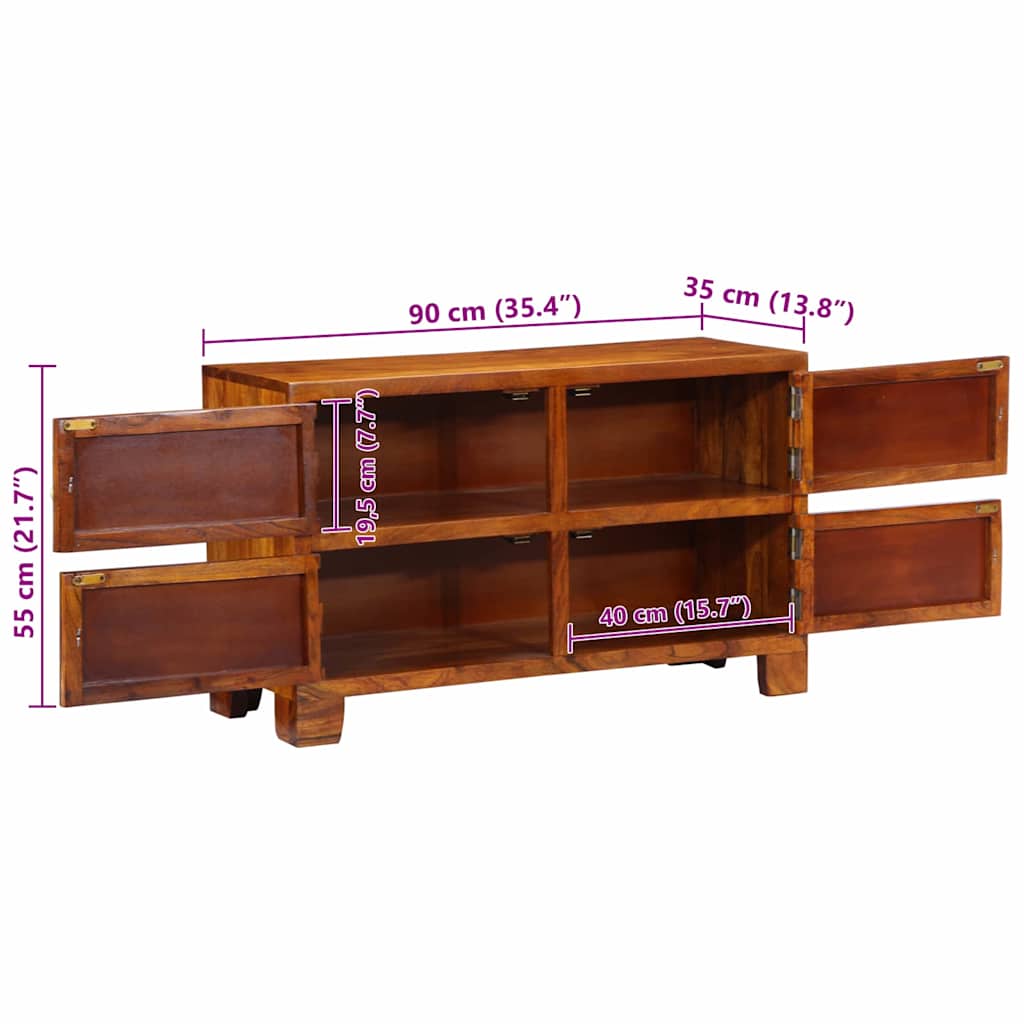 Shoe Cabinet with Door Brown 90 x 35 x 55 cm Solid Acacia Wood