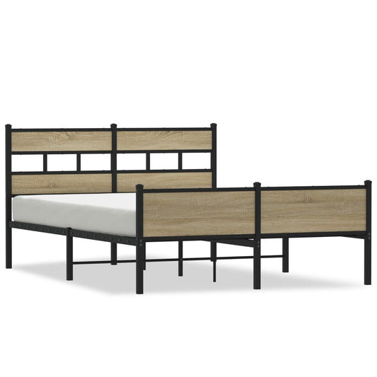 Bed Frame without Mattress Sonoma Oak 140x190 cm Engineered Wood