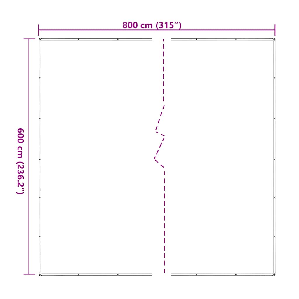 Clear Tarpaulin with Eyelets 6x8 m Polyethylene