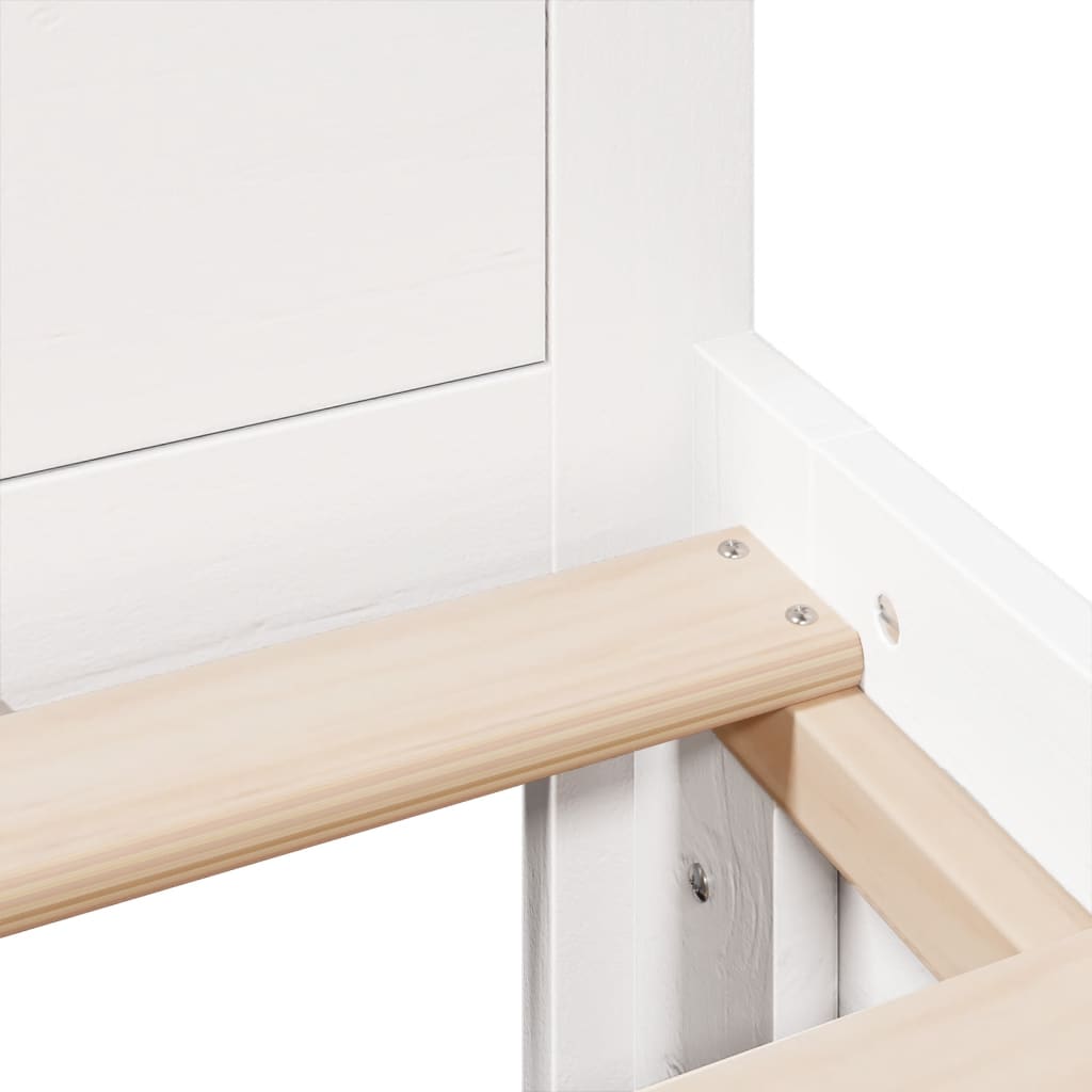 Bed Frame without Mattress with Headboard White 200x200 cm Solid Wood Pine