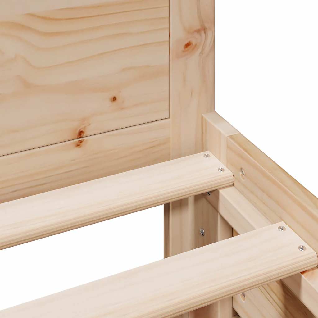 Bed Frame without Mattress with Headboard 90x190 cm Single Solid Wood Pine