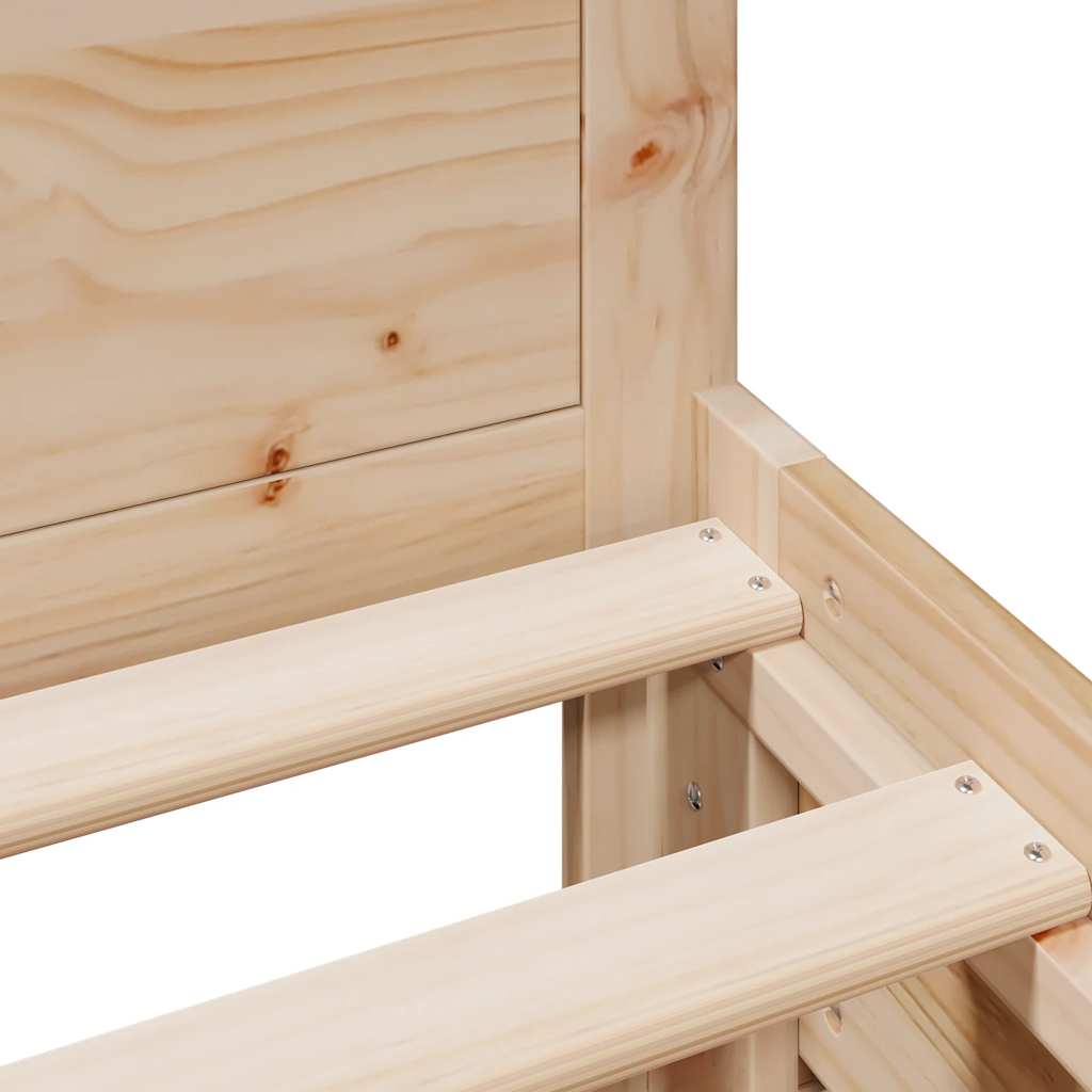 Bed Frame without Mattress with Headboard 75x190 cm Small Single Solid Wood Pine