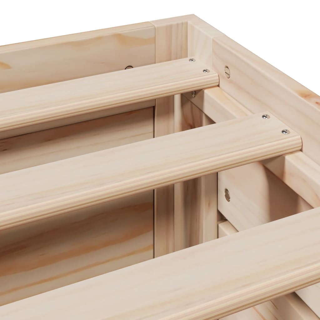 Bed Frame without Mattress with Drawers 75x190 cm Small Single Solid Wood Pine
