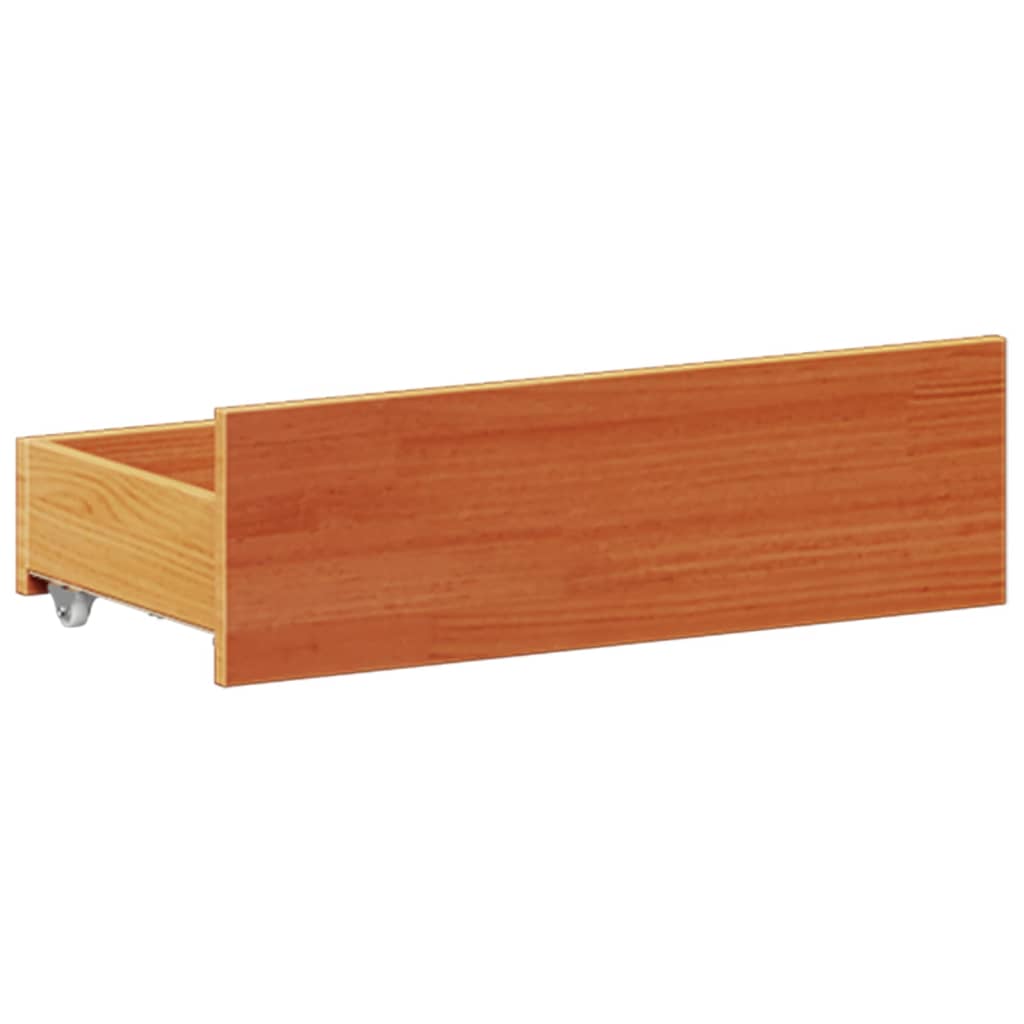 Bookcase Bed without Mattress Wax Brown 150x200 cm King Solid Wood Pine