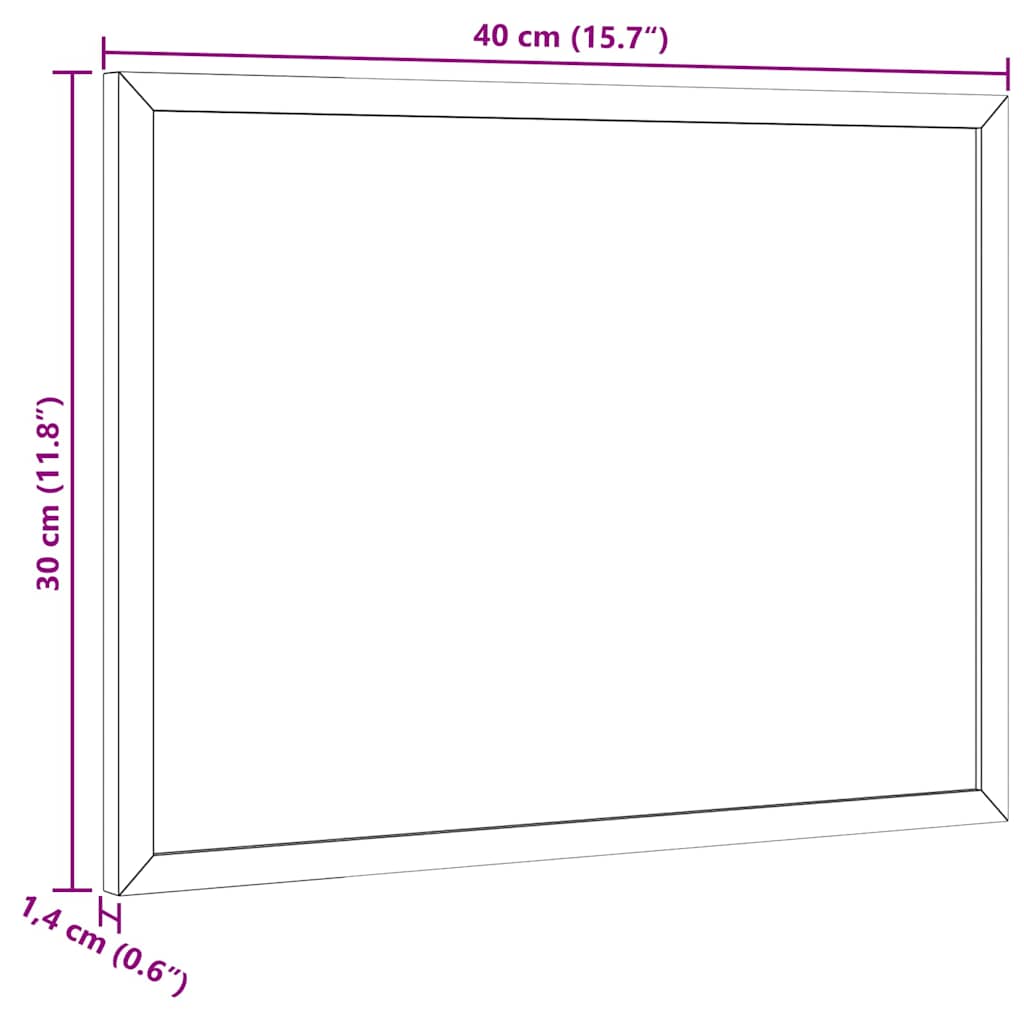 Cork Board with Solid Pine Wood Frame 40x30 cm