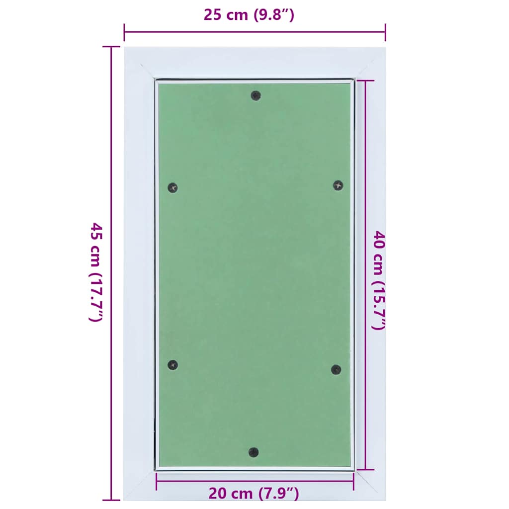 Access Panel Green and Silver 25 x 45 cm