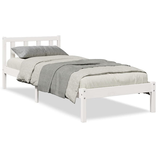 Extra Long Bed Frame without Mattress White 80x210 cm Solid Wood Pine