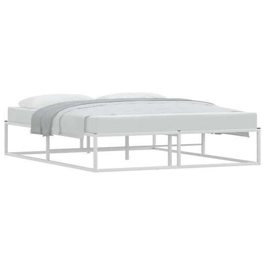 Bed Frame without Mattress White 160x200 cm Metal