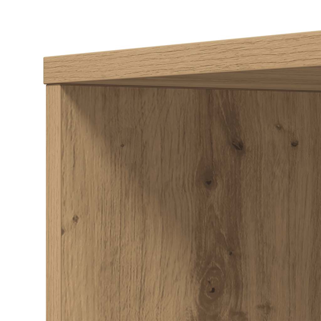 Narrow Bathroom Cupboard with Wheels Artisian Oak Engineered Wood
