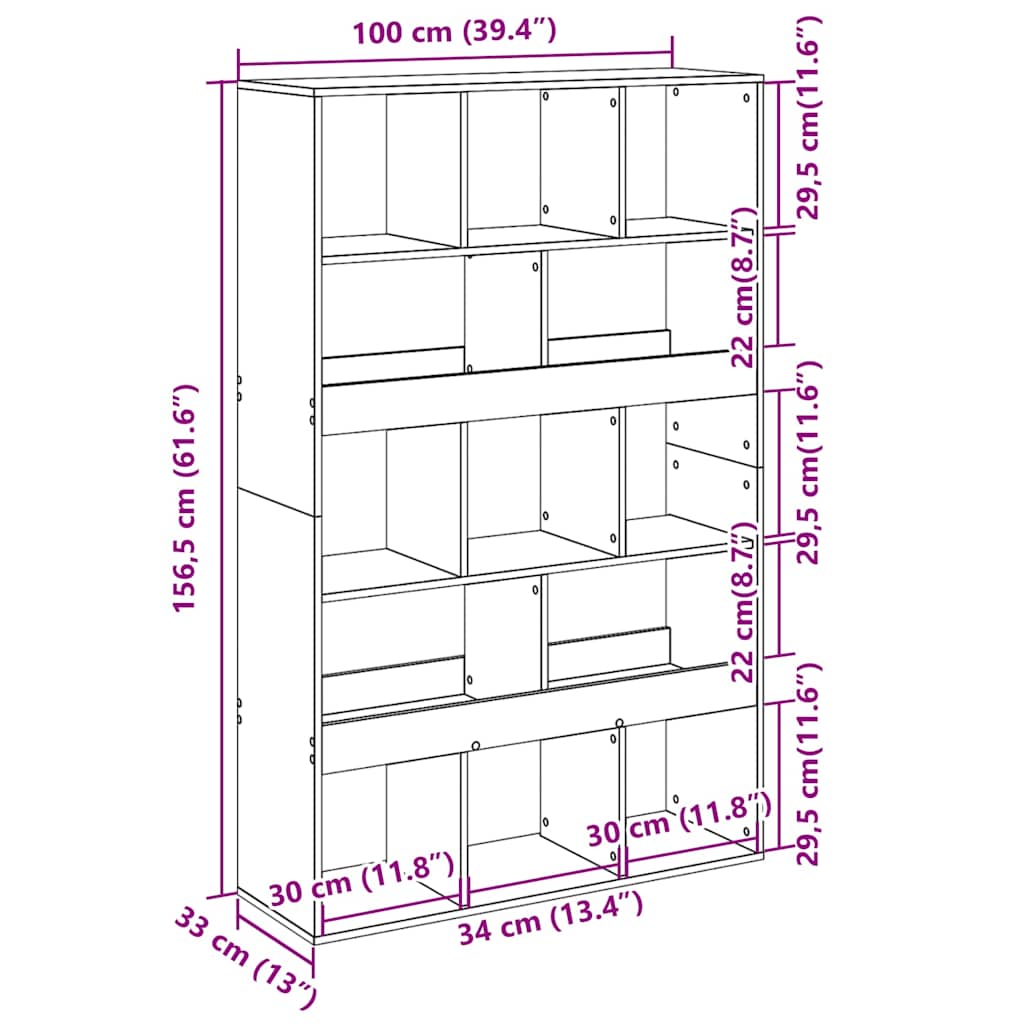 Room Divider Concrete Grey 100x33x156,5 cm Engineered Wood