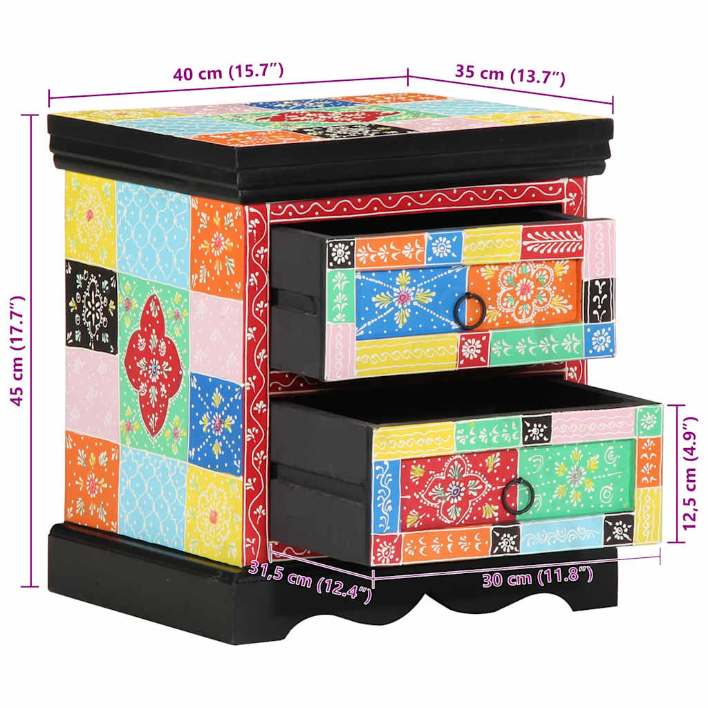 Bedside Cabinet with Drawer 2 pcs Multicolour 40 x 35 x 45 cm