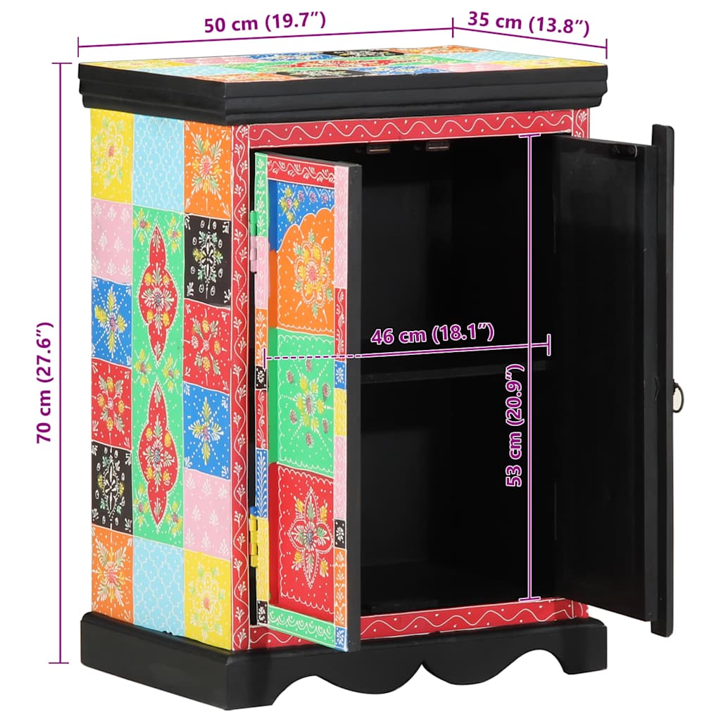 Console Table with Shelf with Door Multicolour 50 x 30 x 70 cm