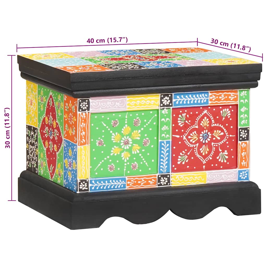 Storage Box Multicolour 40 x 30 x 30 cm Solid Mango wood