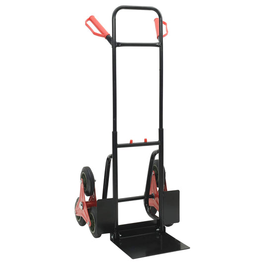 Hand Trolley Black and Red 64.5 x 49.5 x 114 cm Steel