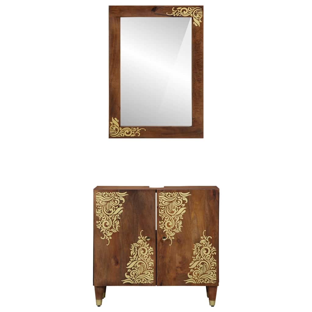 Bathroom Furniture Set 2 pcs Honey brown 62 x 33 x 58 cm