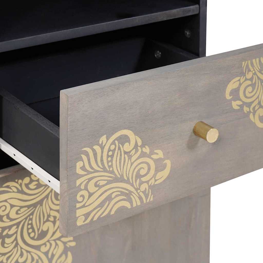 Bathroom Cabinet Set 4 pcs Grey Solid Mango Wood