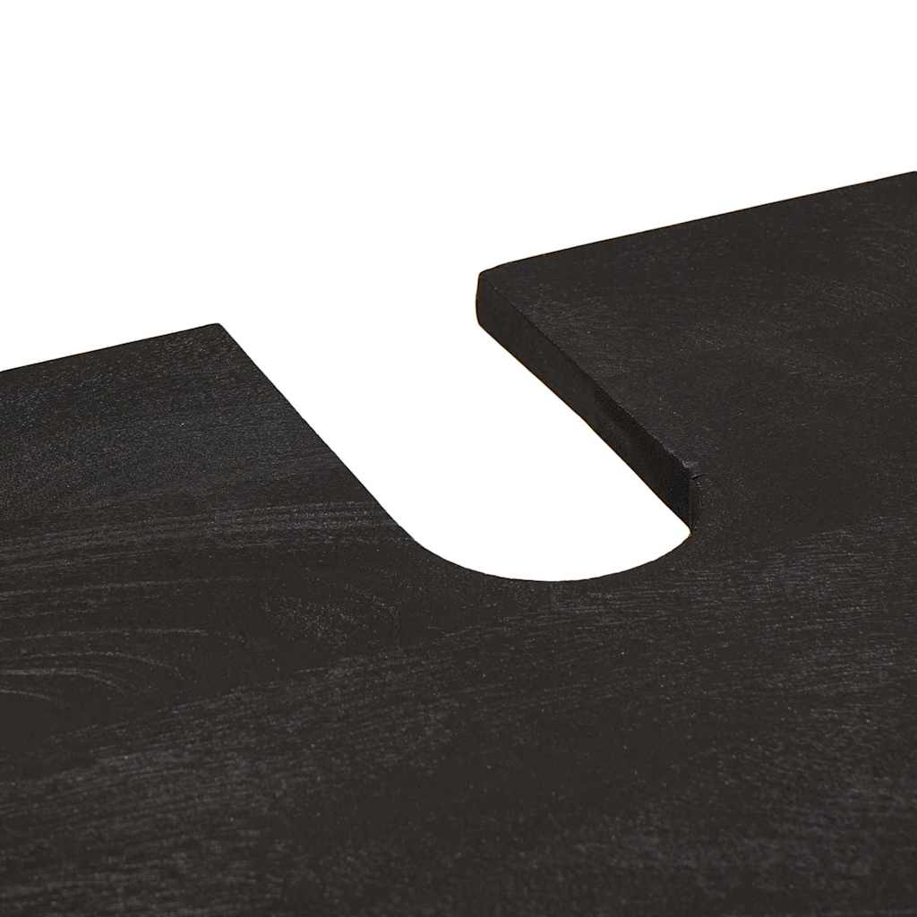 Bathroom Cabinet Set 5 pcs Black Solid Mango Wood