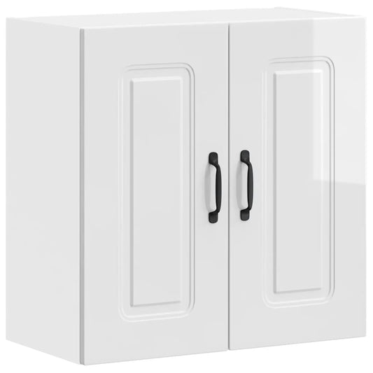 Kitchen Wall Cabinet Kalmar High Gloss White Engineered Wood