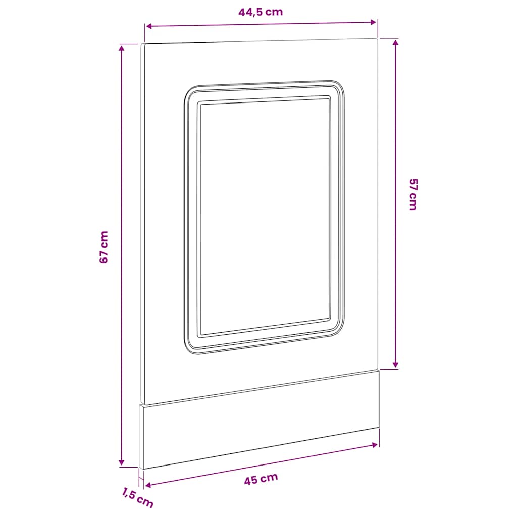 Dishwasher Panel Kalmar High Gloss White 45x1.5x57 cm Engineered Wood