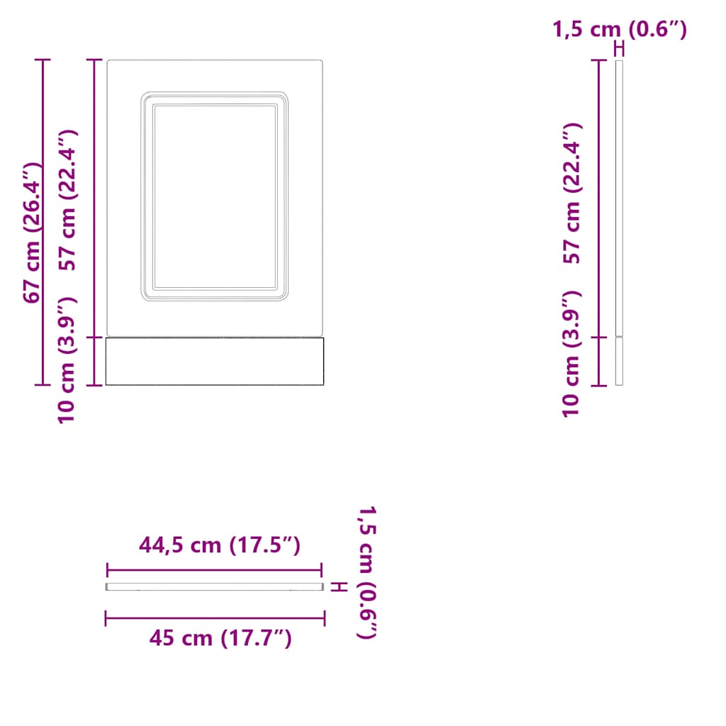 Dishwasher Panel Kalmar Sonoma Oak 45x1.5x57 cm Engineered Wood