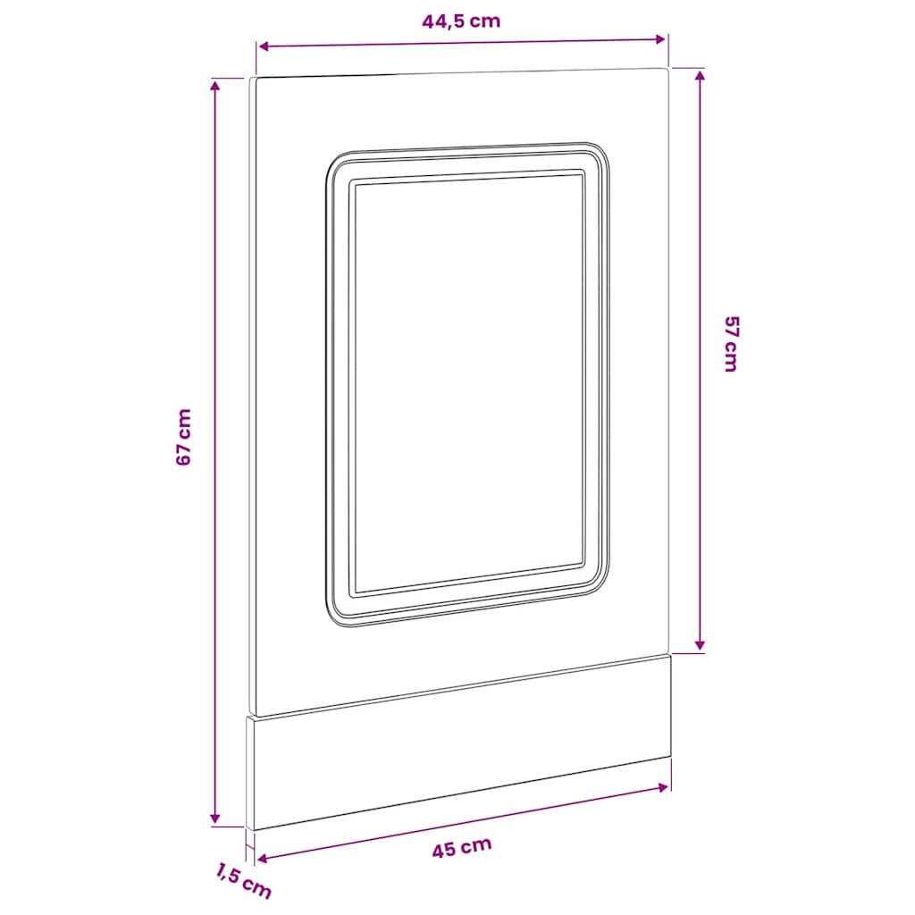 Dishwasher Panel Kalmar Concrete Grey 45x1.5x57 cm Engineered Wood