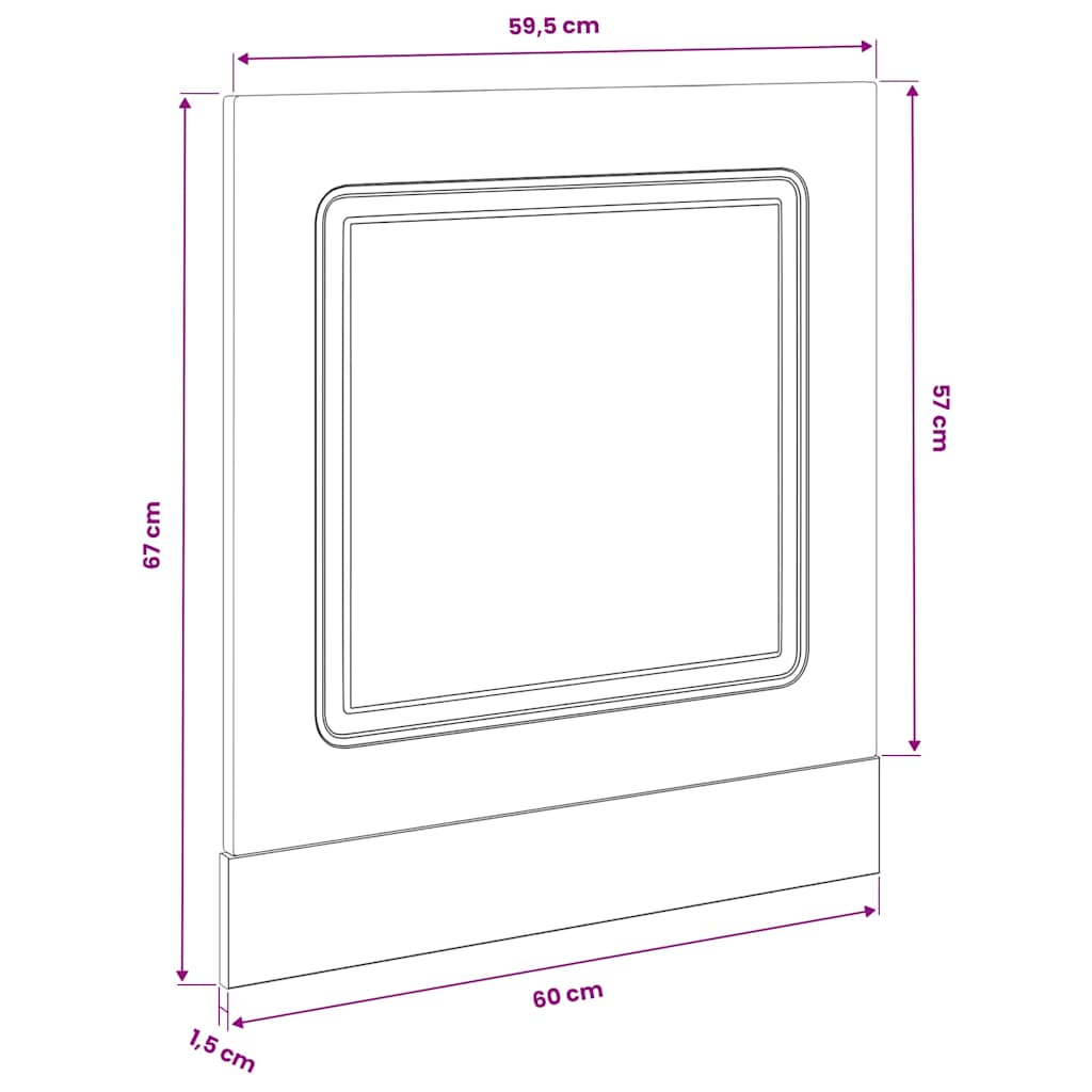 Dishwasher Panel Kalmar Brown Oak 60x1.5x57 cm Engineered Wood