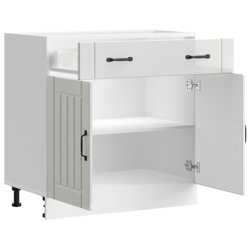 Kitchen Base Cabinet Lucca High Gloss White Engineered Wood