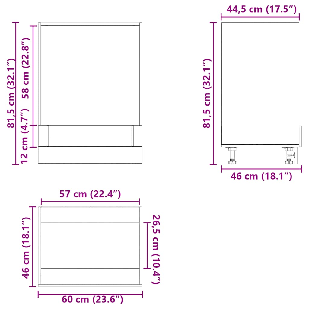 Oven Cabinet Lucca High Gloss White Engineered Wood