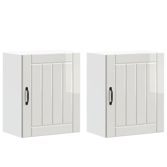 Kitchen Wall Cabinets 2 pcs Lucca High Gloss White Engineered Wood