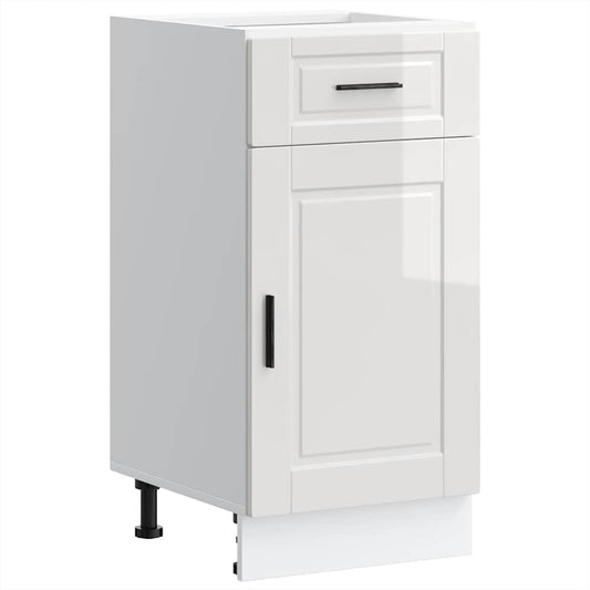 Kitchen Base Cabinet Porto High Gloss White Engineered Wood