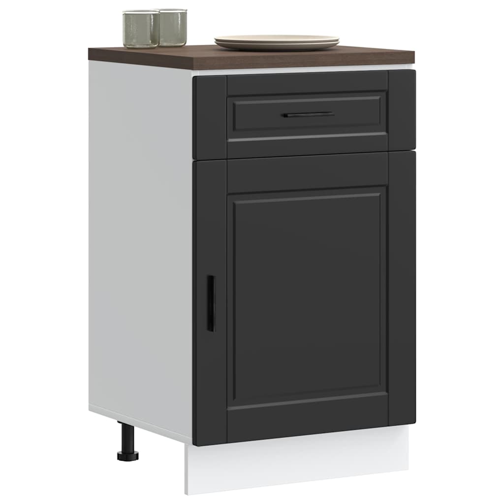Kitchen Base Cabinet Porto Black Engineered Wood