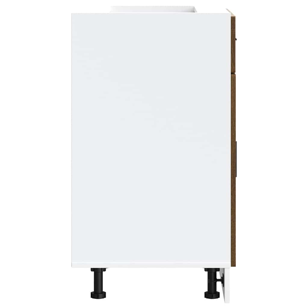 Kitchen Base Cabinet Porto Brown Oak Engineered Wood