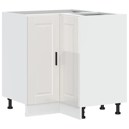 Kitchen Corner Base Cabinet Porto High Gloss White Engineered Wood