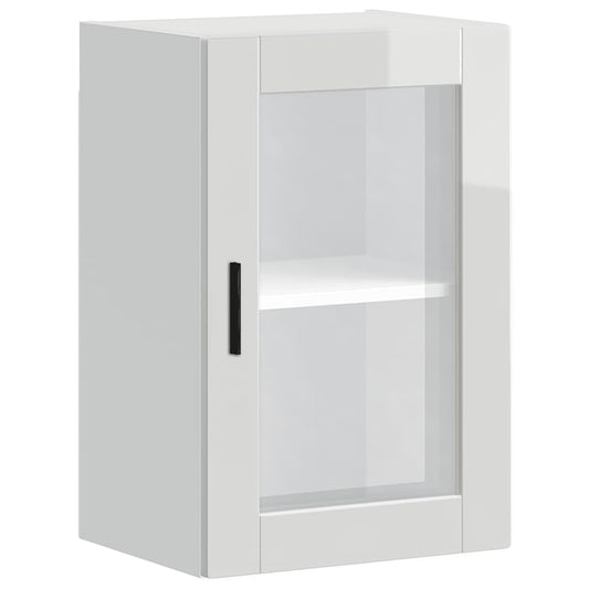Kitchen Wall Cabinet with Glass Door Porto High Gloss White