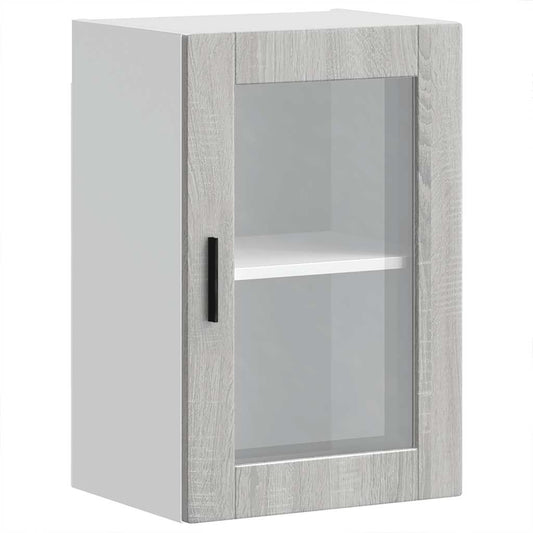 Kitchen Wall Cabinet with Glass Door Porto Grey Sonoma