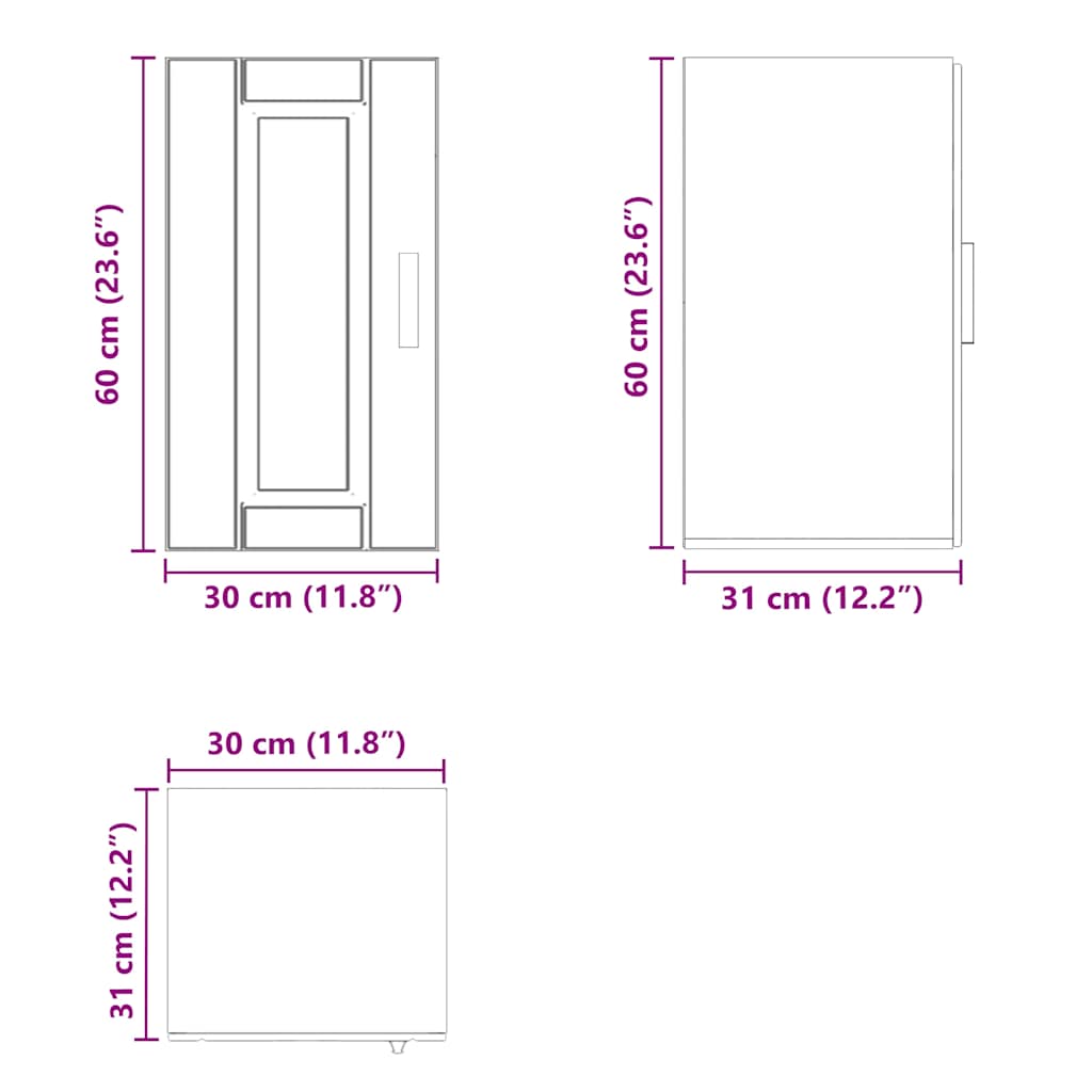 Kitchen Wall Cabinet Porto Old Wood Engineered Wood