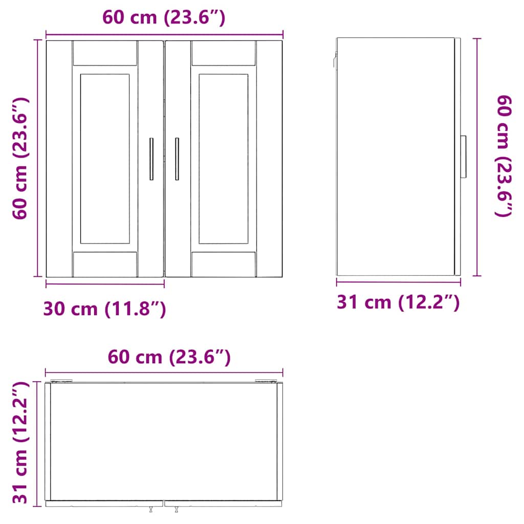 Kitchen Wall Cabinet Porto Grey Sonoma Engineered Wood