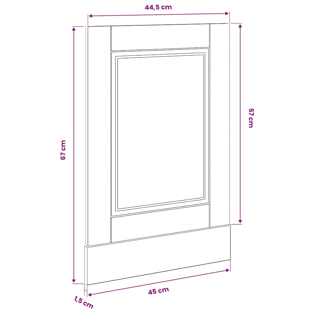 Dishwasher Panel Porto White 45x1,5x57 cm Engineered Wood
